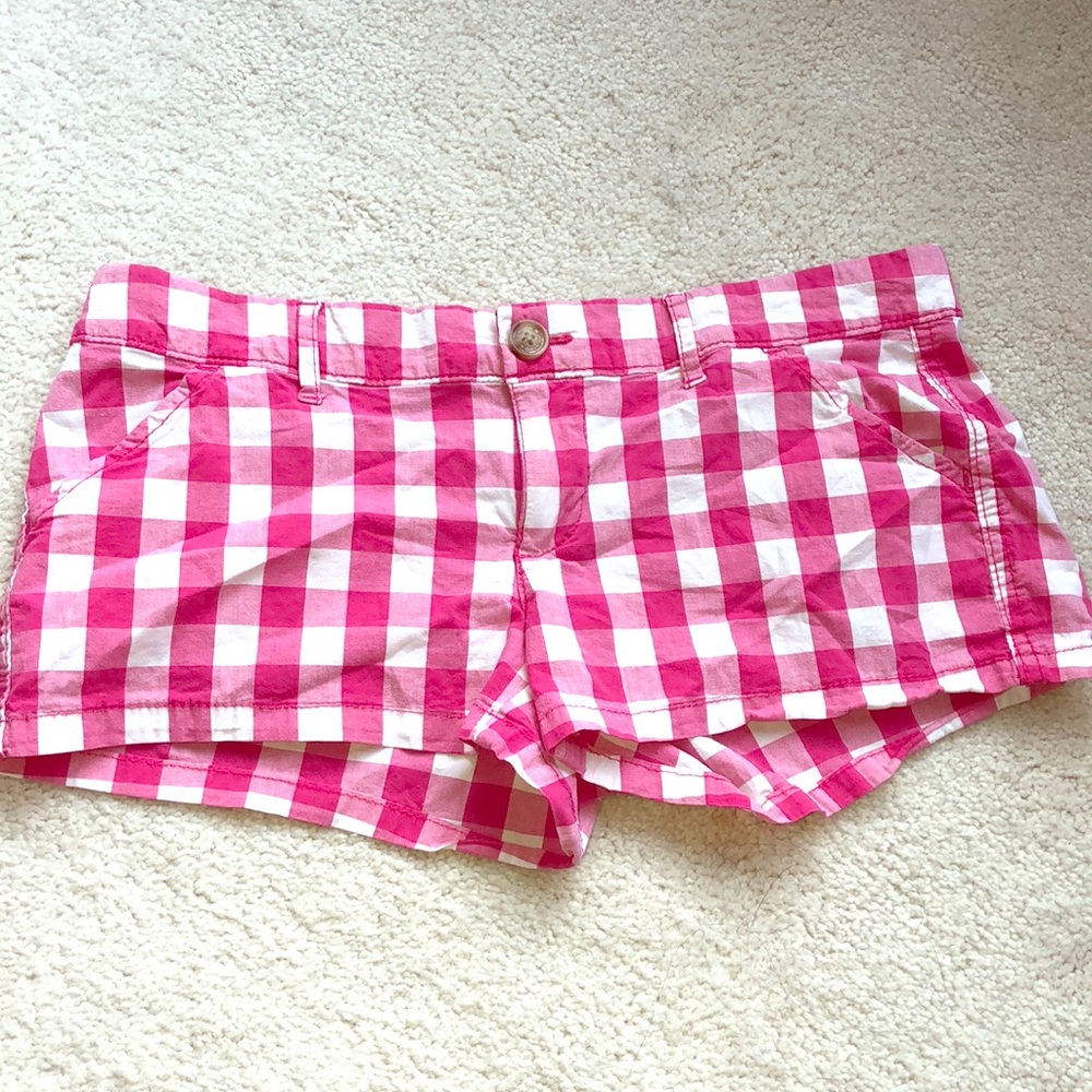 Hollister Pink Plaid Shorts